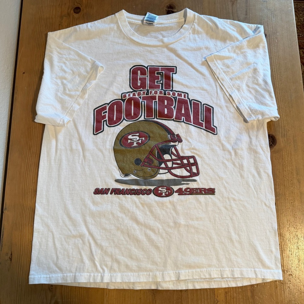 Vintage San Francisco 49ers Bill Walsh Memorial Shirt XL White Delta Pro Weight